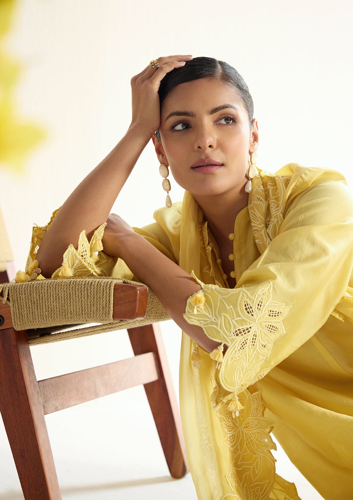 Butter Yellow Florale Kurta Set