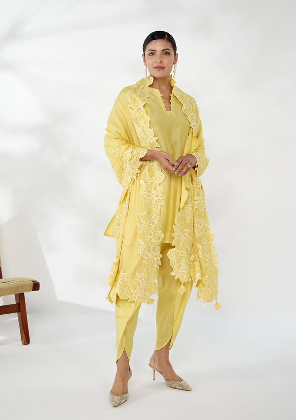 Butter Yellow Florale Kurta Set