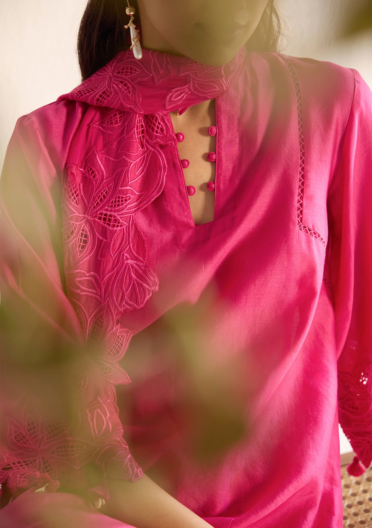 Fuchsia Florale Kurta Set