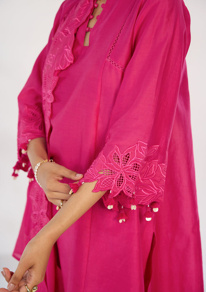 Fuchsia Florale Kurta Set