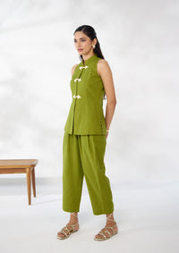Sage Mandarin Knotted Sleeveless Set