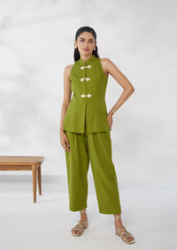 Sage Mandarin Knotted Sleeveless Set