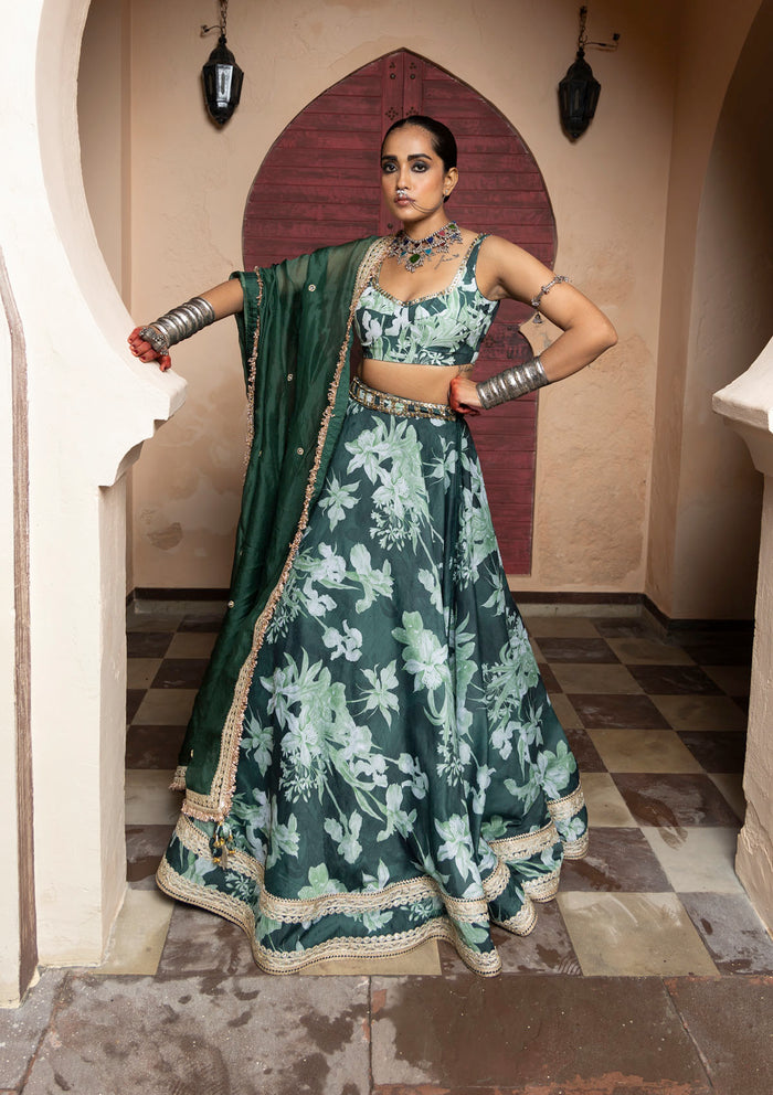 Nur Emerald Lehenga Set