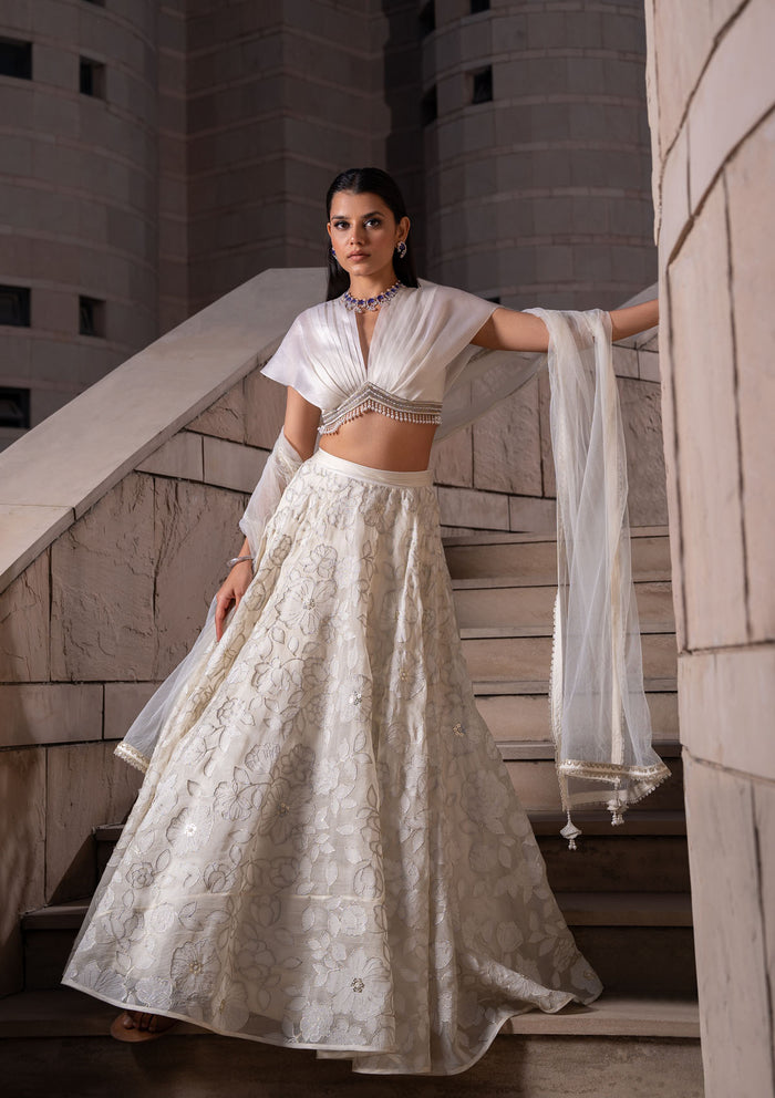 Ivory Jaal Lehenga Set