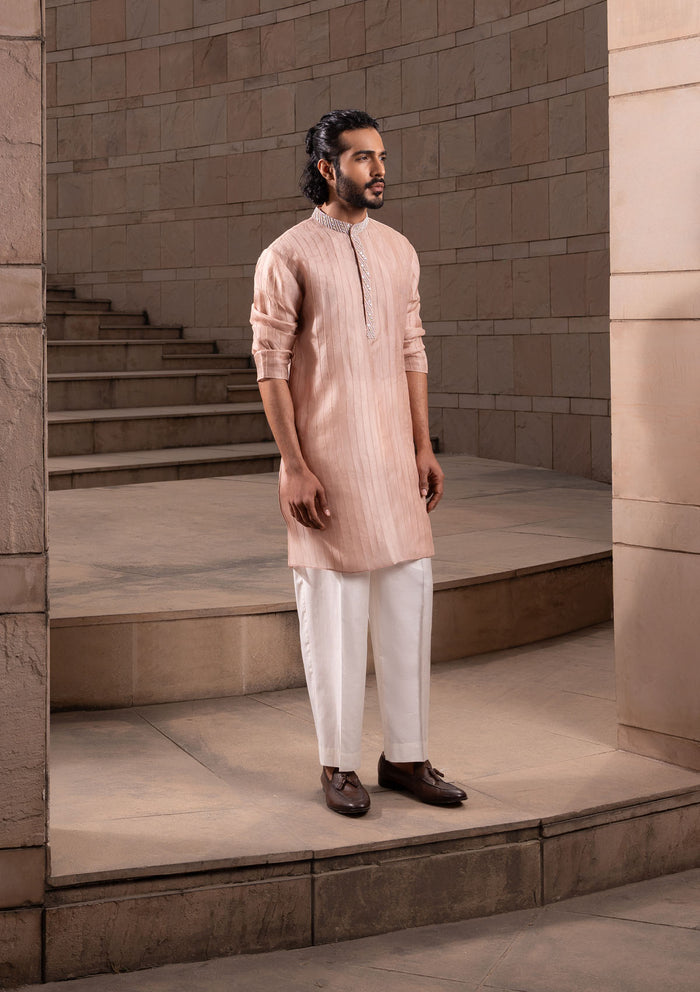 Blush Pintuck Kurta Set