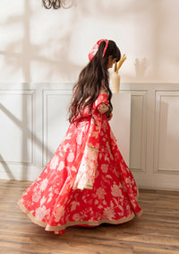 Kids Peony Scallop Lehenga Set