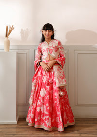Kids Peony Scallop Lehenga Set