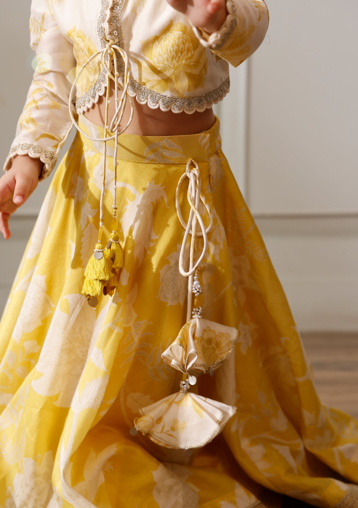 Kids Citrus Scallop Lehenga Set
