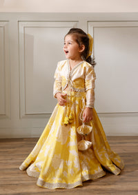 Kids Citrus Scallop Lehenga Set