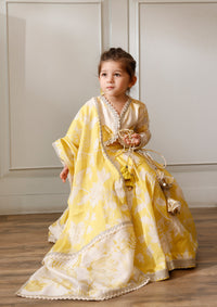 Kids Citrus Scallop Lehenga Set
