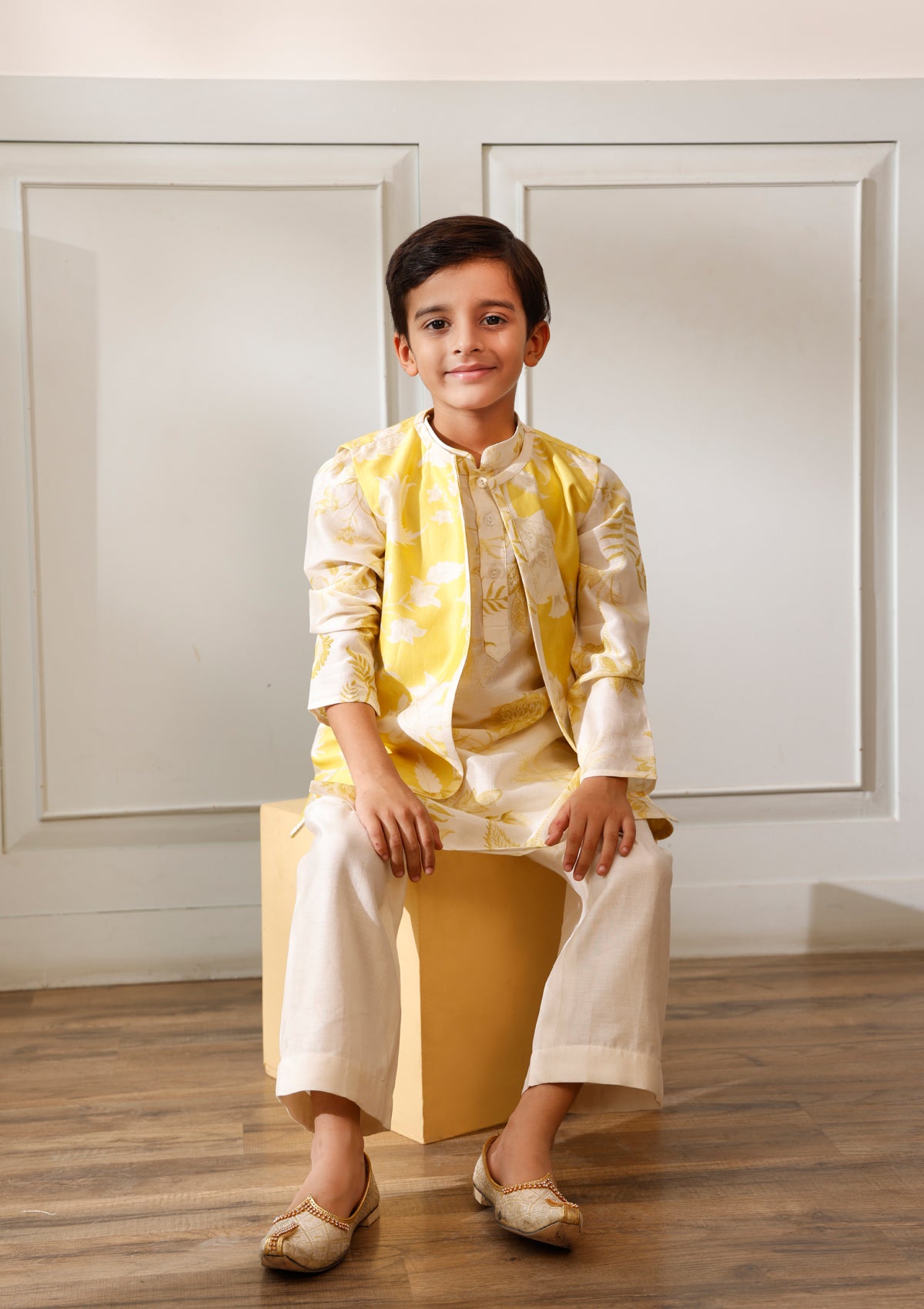 Kids Citrus Bundi & Kurta Set