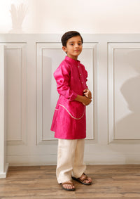 Kids Fuchsia Wave Kurta Set