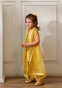 Kids Yellow Farshi Kurta Set