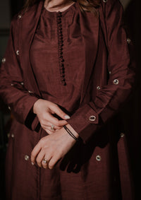 Mocha Stardust Trench Trio Set