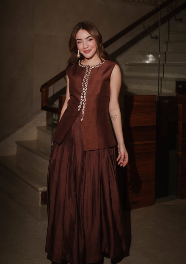 Mocha Cosmo Waistcoat Set