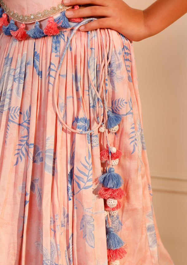 Kids Dahlia Ruched Lehenga Set