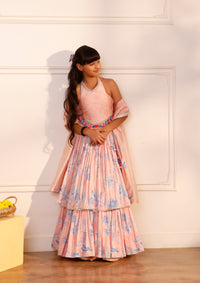 Kids Dahlia Ruched Lehenga Set