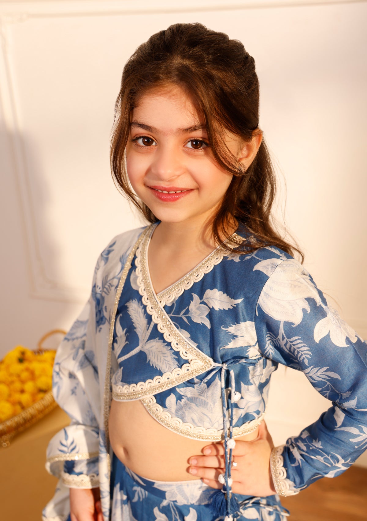 Kids Iris Angrakha Lehenga Set