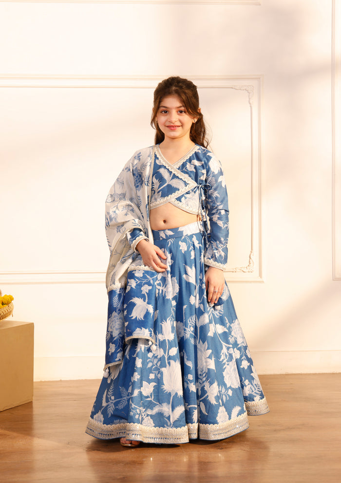 Kids Iris Angrakha Lehenga Set
