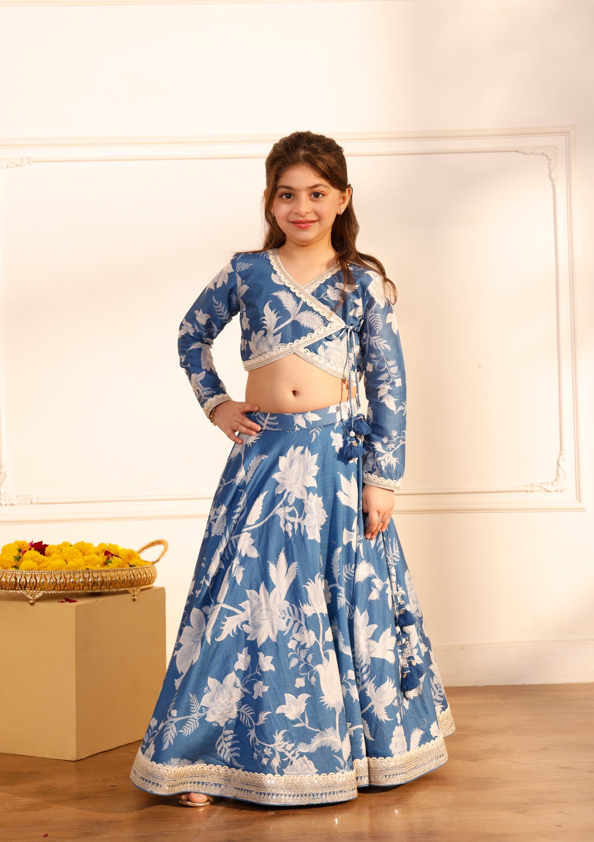 Kids Iris Angrakha Lehenga Set