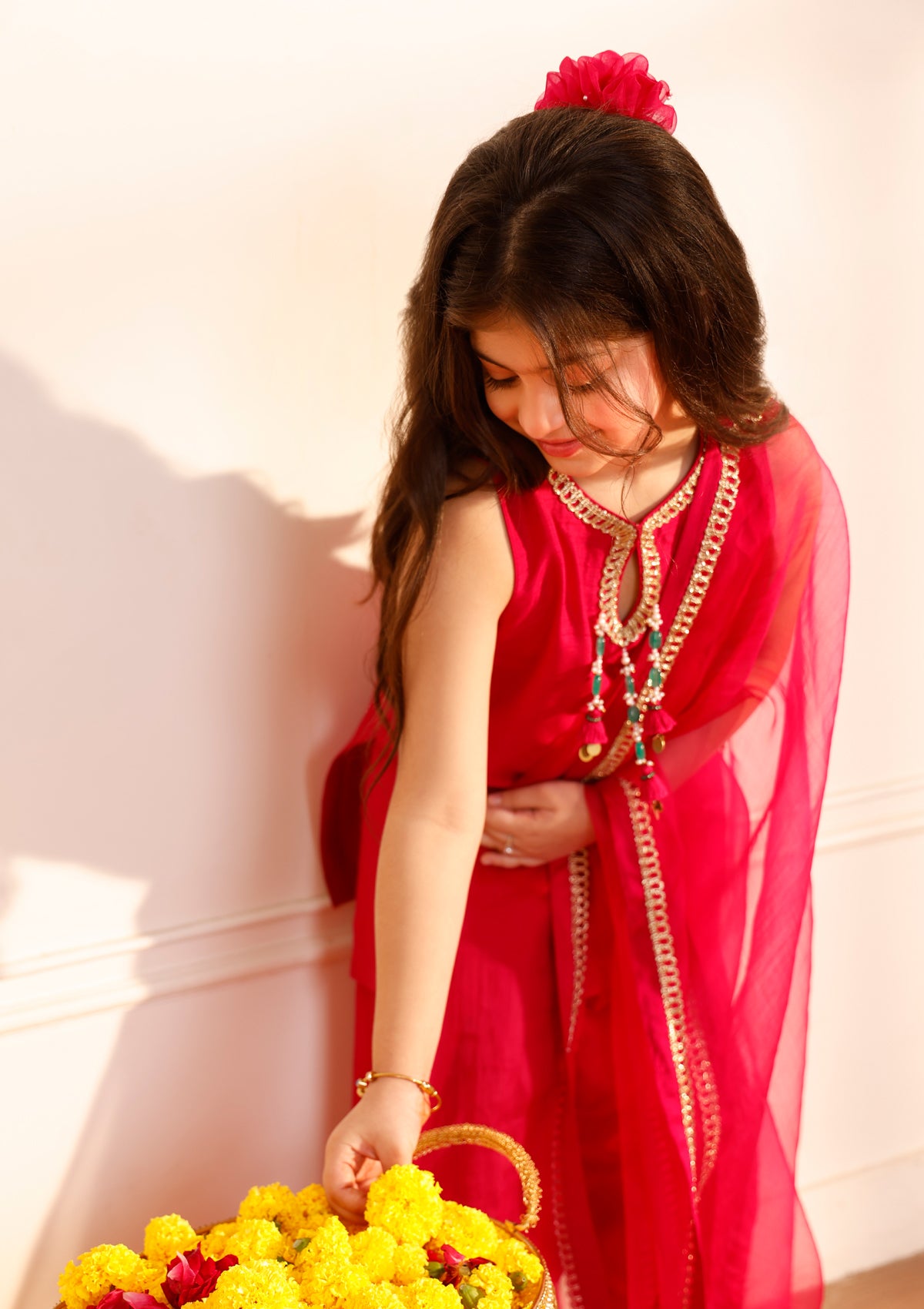 Kids Fuchsia Farshi Kurta Set