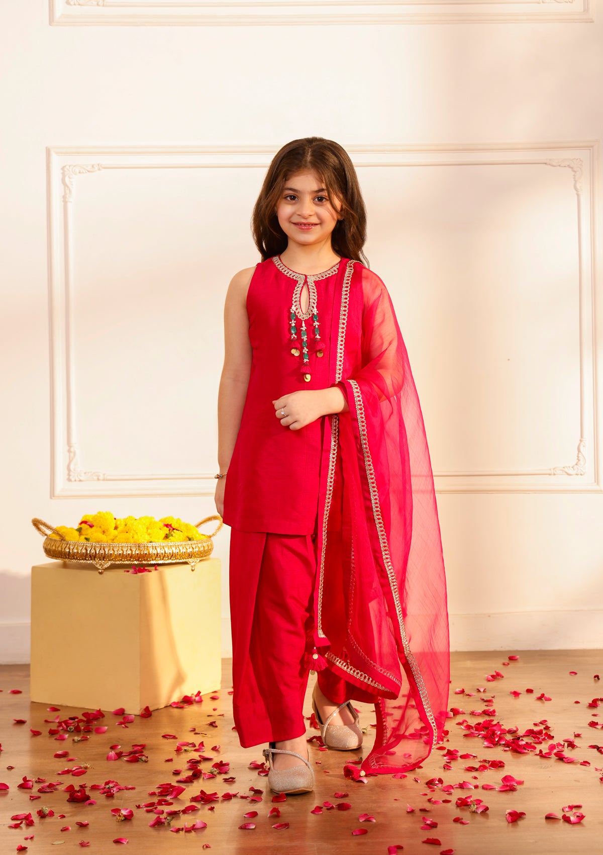 Kids Fuchsia Farshi Kurta Set