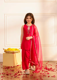 Kids Fuchsia Farshi Kurta Set