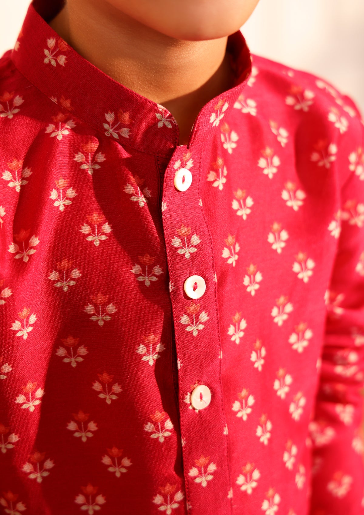 Kids Ira Cerise Kurta Set