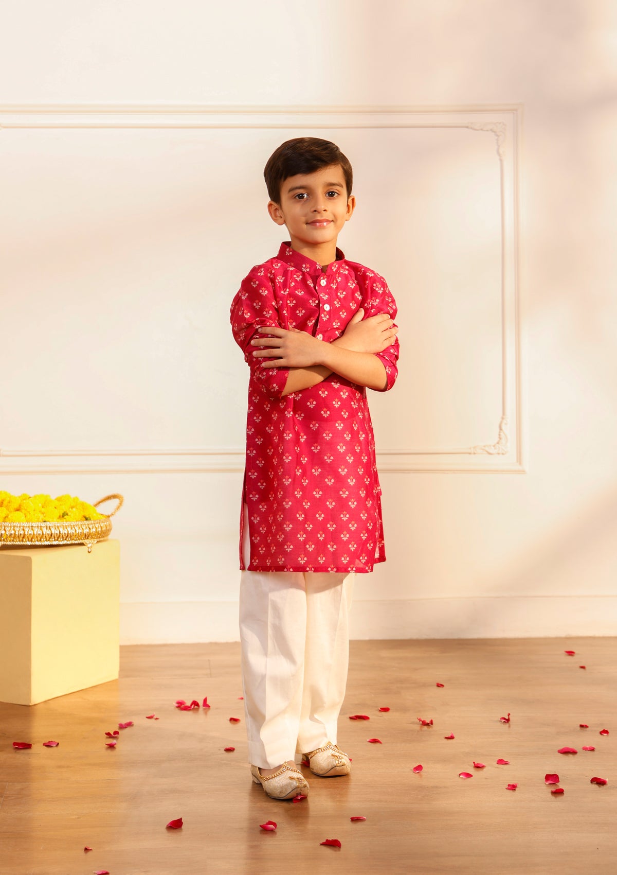Kids Ira Cerise Kurta Set