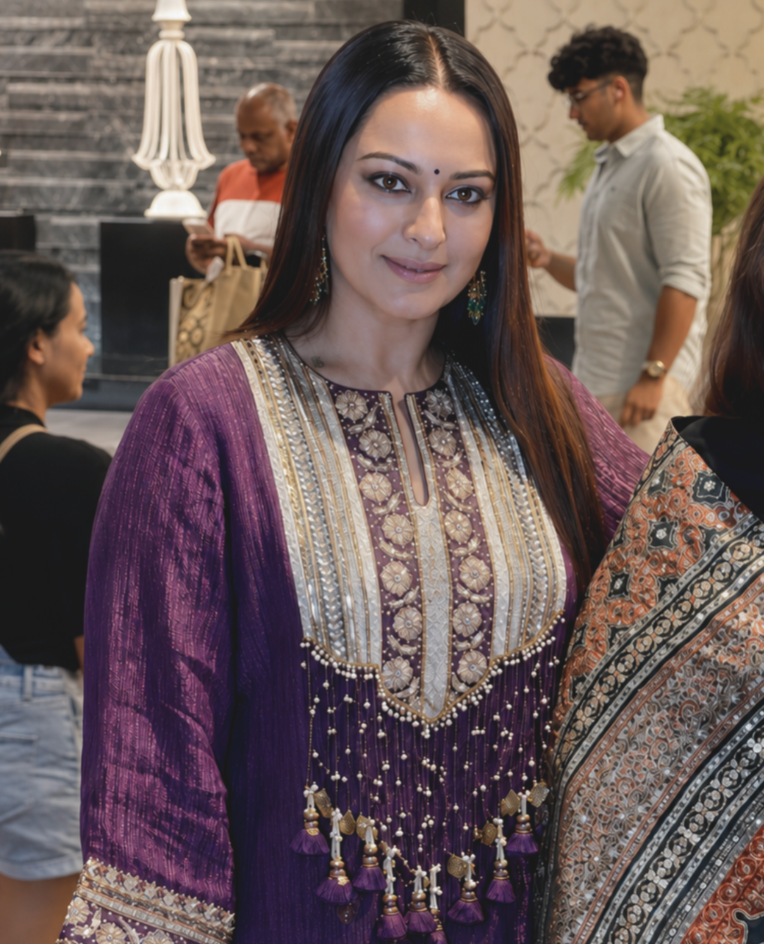 Sonakshi Sinha in Amethyst Gulmarg Pheran Set