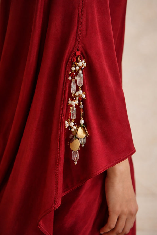 Ruby Draped Saree set