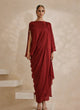Ruby Draped Saree set