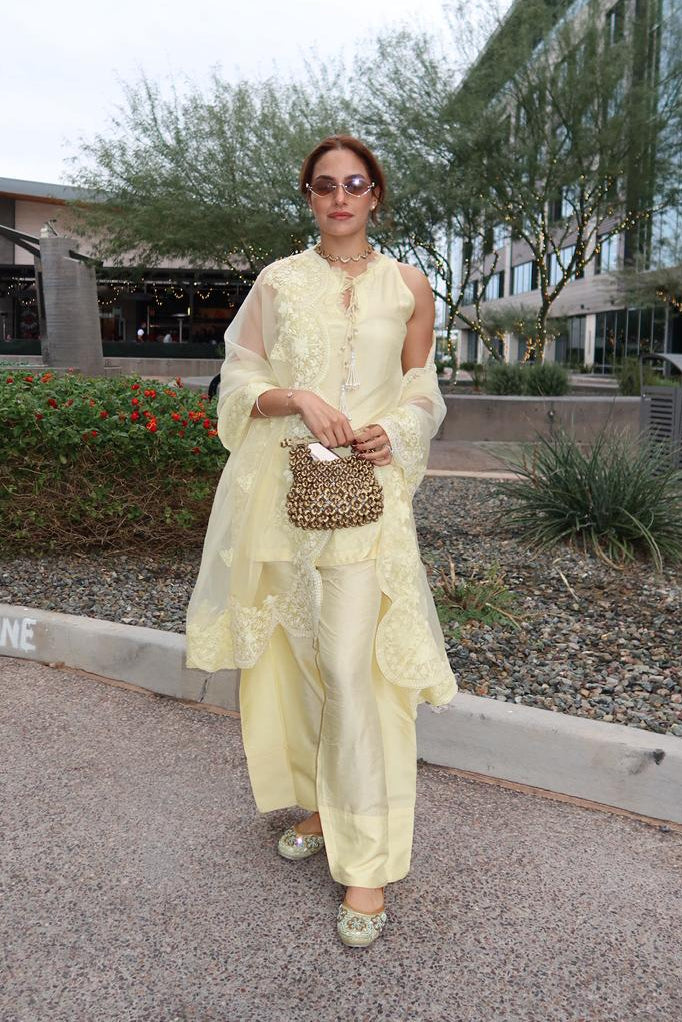 Butter Yellow Mughal Farshi Salwar Set