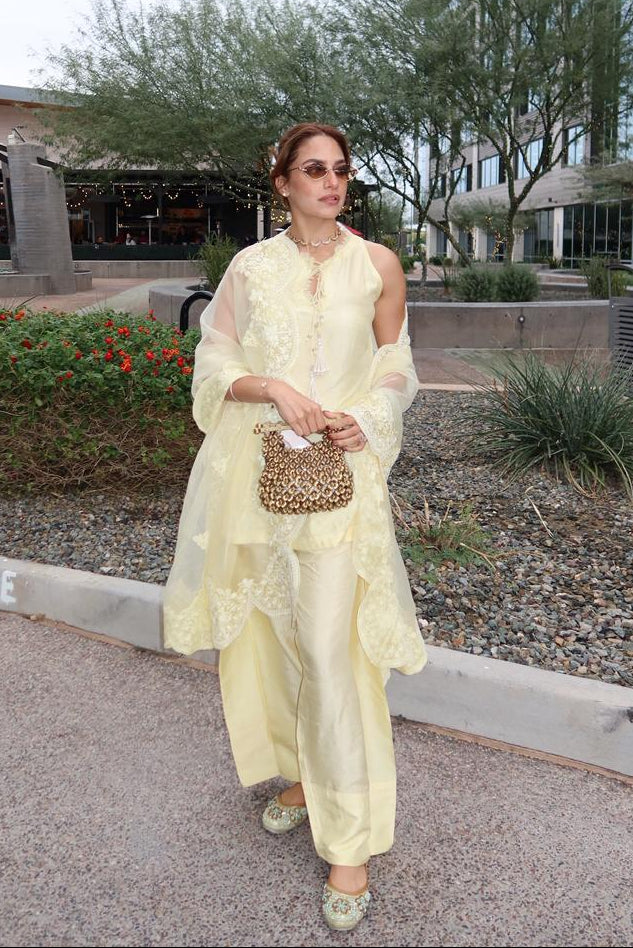 Butter Yellow Mughal Farshi Salwar Set