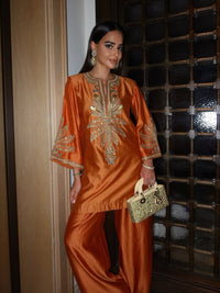 Saffron Pondicherry Kurta Set