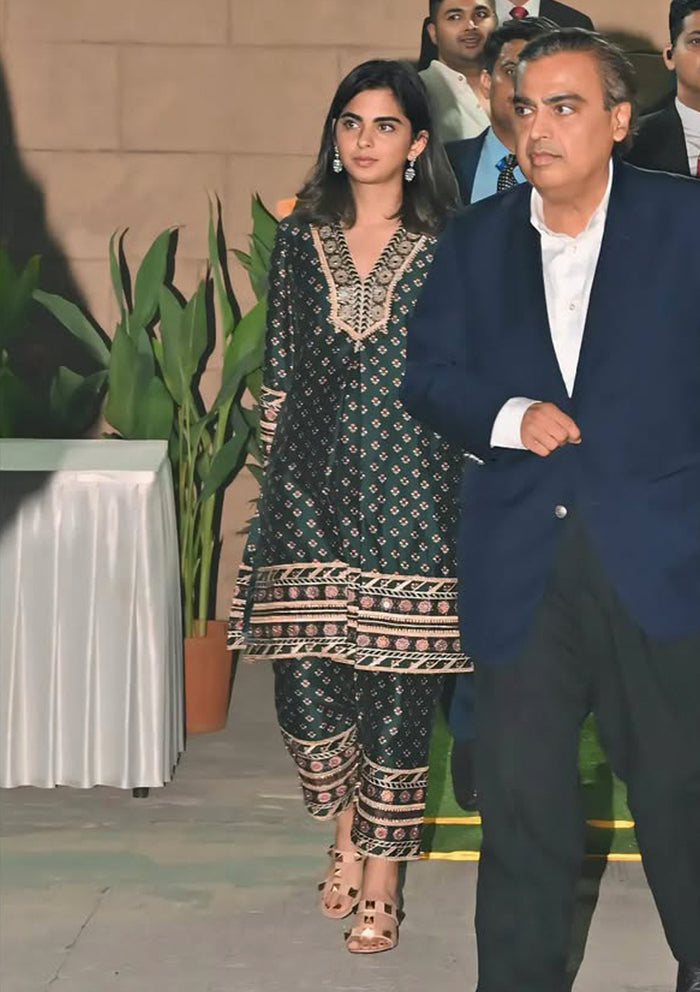 Isha Ambani in the Ira Emerald Kurta Set