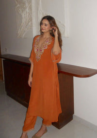 Saffron Pheran Kurta Set