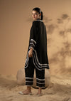 Coal Scalloped Lace Kurta Set