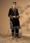 Coal Scalloped Lace Kurta Set