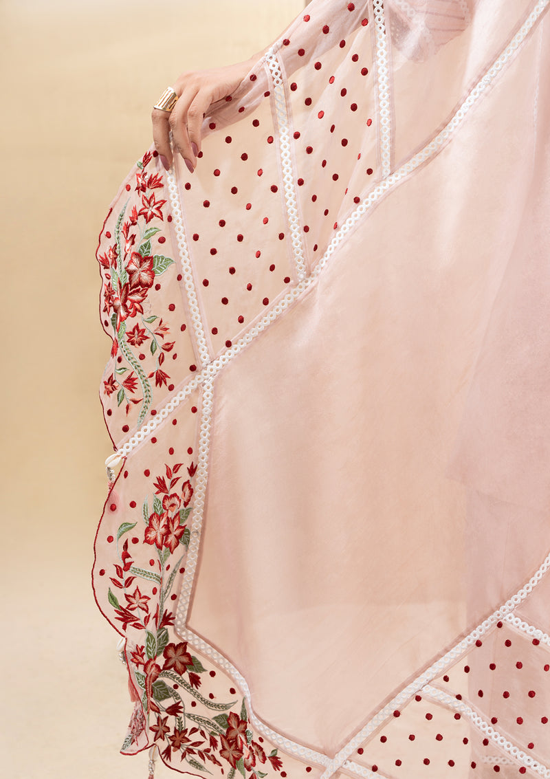 Blush Floral Embroidered Kurta Set