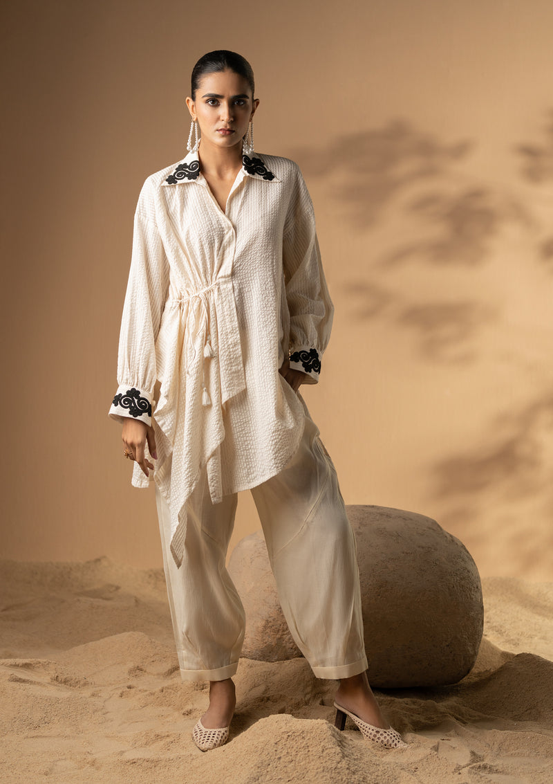 Ivory Drawstring Co-ord Set