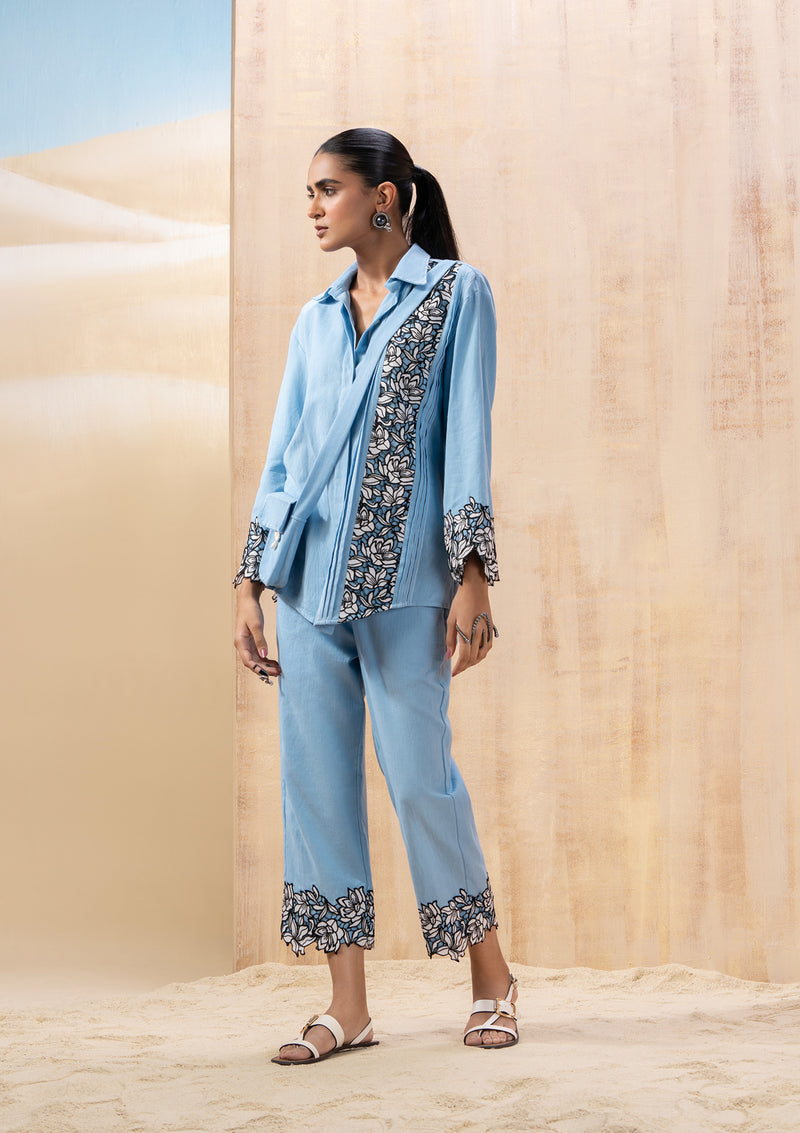 Powder Blue Shirt Co-ord Set