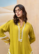 Lime Scalloped Lace Kurta Set