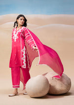 Peony Lace Applique Kurta Set