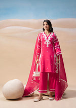 Peony Lace Applique Kurta Set