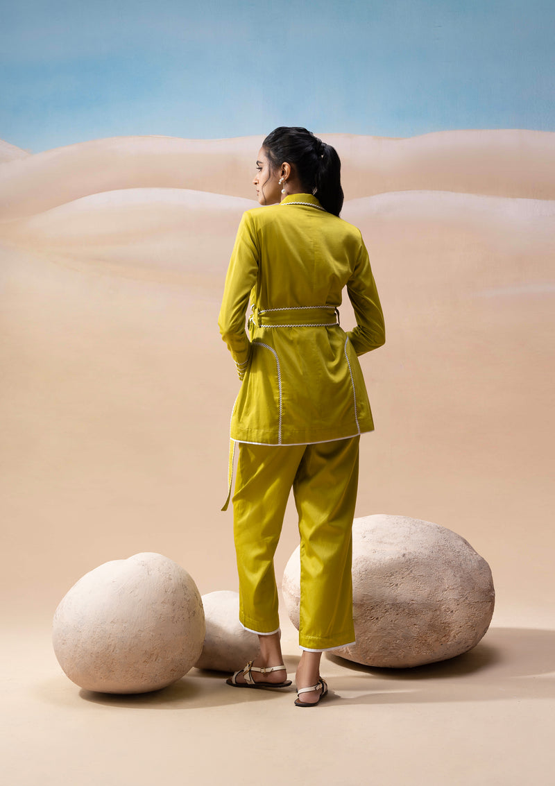 Lime Wave Blazer Set