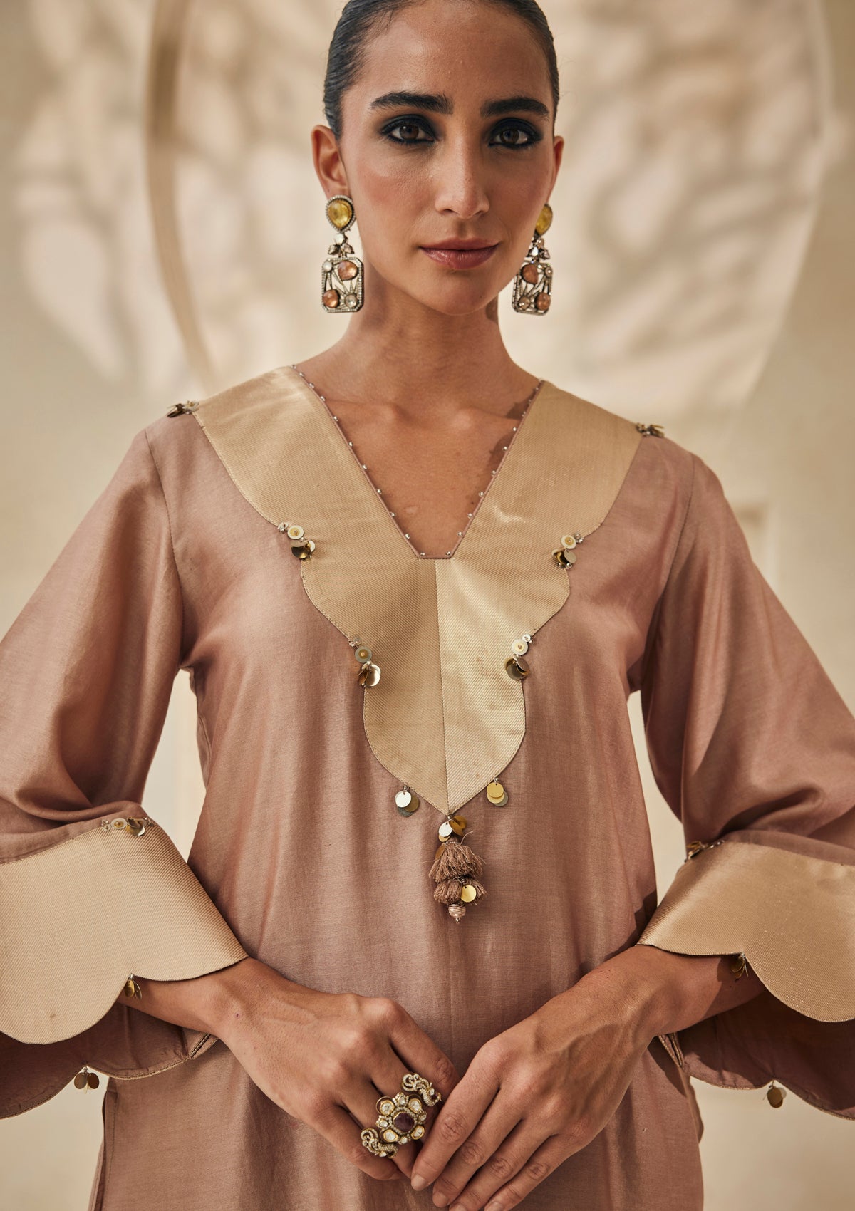 Sand Benaras Kurta Set