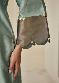 Powder Blue Benaras Kurta Set