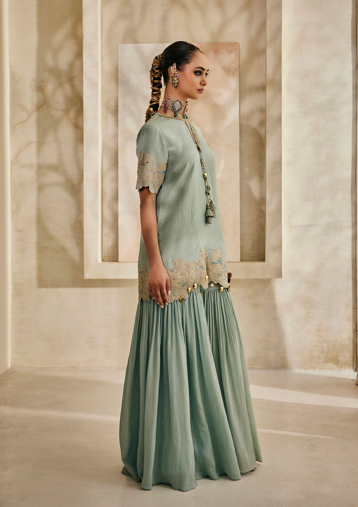 Powder Blue Hyderabad Gharara Set