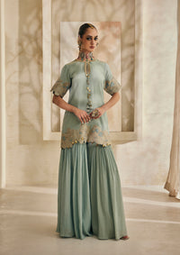 Powder Blue Hyderabad Gharara Set